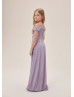 Lavender Haze Ruched Crisscross Chiffon Junior Bridesmaid Dress